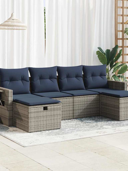 Γωνιακός Καναπές Εξωτερικού Χώρου Rattan με Μαξ...