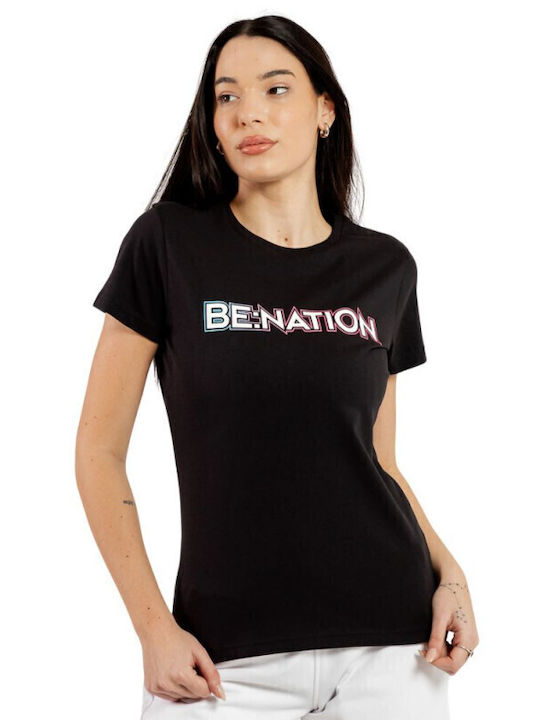 Women's Blouse Cotton Short Sleeve Black