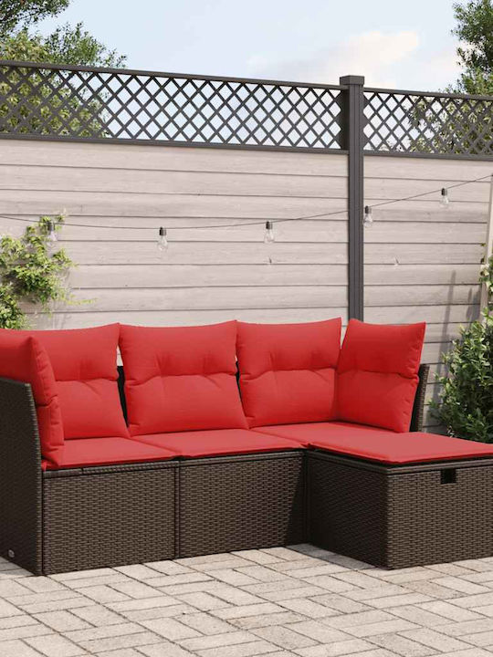 Corner Outdoor Sofa Rattan with Cushions 55x55x...