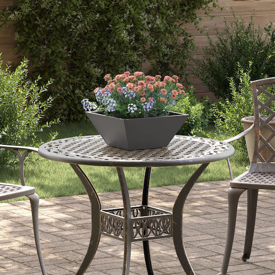 Vidaxl Μεταλλική Γλάστρα Μαύρη Μέταλλο 35 X 35 X 15 Cm Ανθεκτική Μαύρο