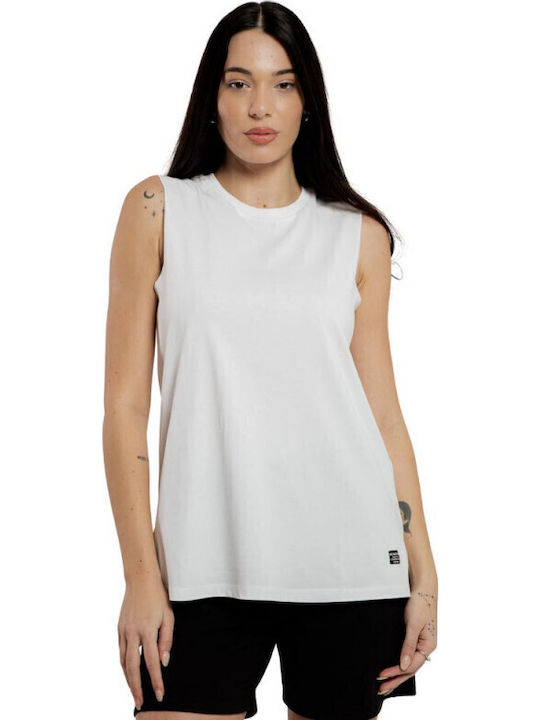 Women's Athletic Blouse Sleeveless White