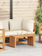 Sitting Room Table for Small Outdoor Spaces from Teak Brown 70x37.5x35.5cm