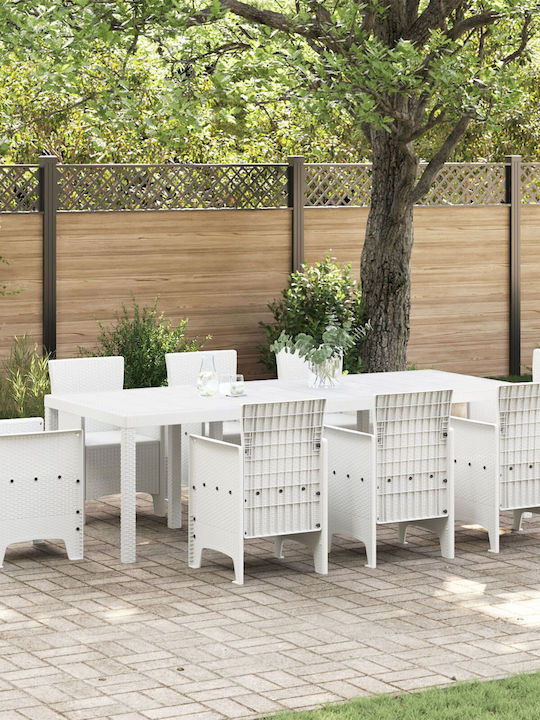 Τραπέζι Εξωτερικού Χώρου Rattan Λευκό 250x100x7...