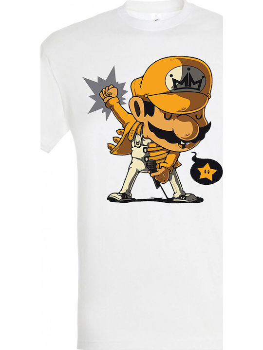 Men's T-Shirt Stedman White Design Super Mario Mercury Dp2786