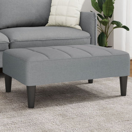 Stoff Fußhocker Hellgrau 77x55x31cm