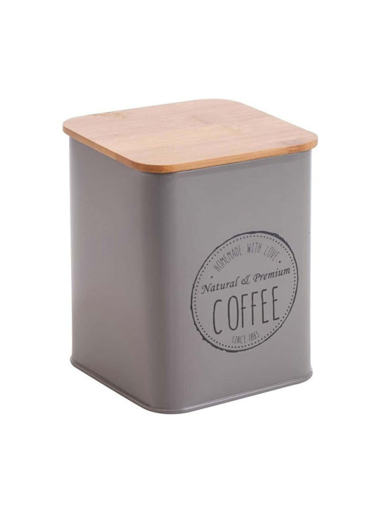 Oriana Ferelli Brown Metallic Coffee Jar with Lid 10x10x13.5cm 1 Piece