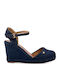 Brava Women's Fabric Platform Espadrilles Blue