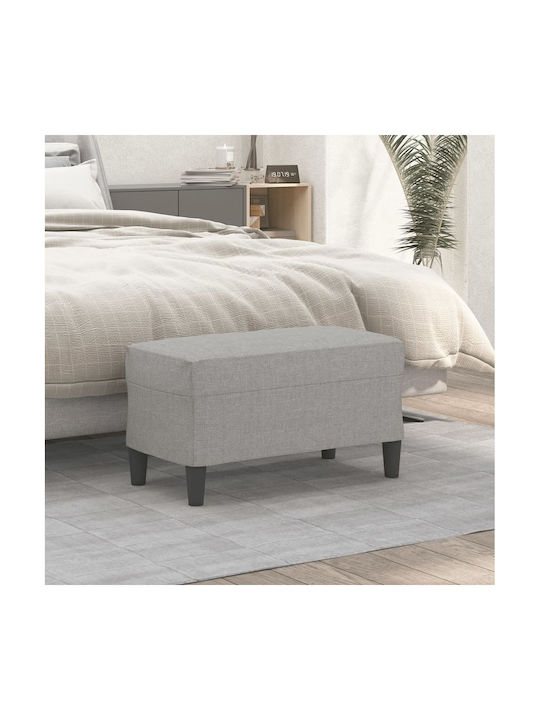 Fabric Upholstered Bench Stool Light Gray 70x35...