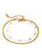 Gold Plated Steel Anklet with Pearls