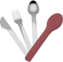 Σετ Ανοξείδωτα Μαχαιροπίρουνα Θήκη Ecolife Dusty Red Cutlery Set