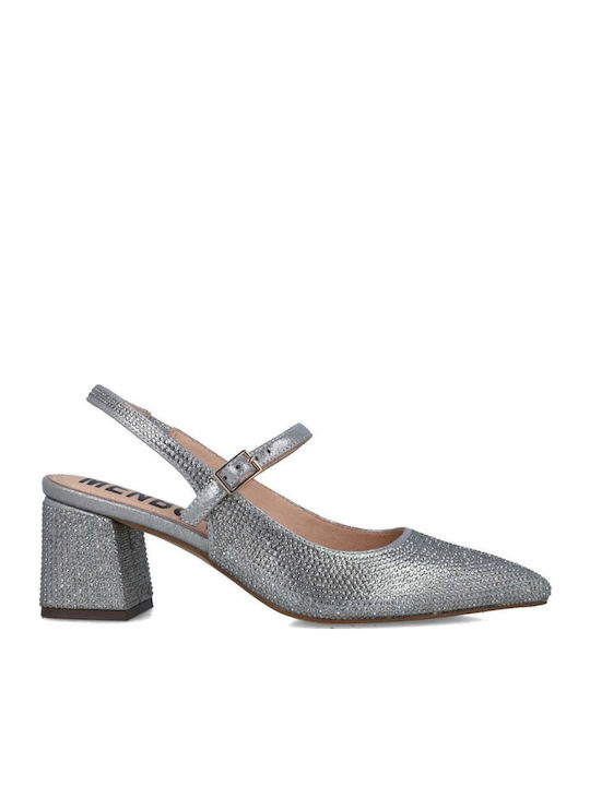 Pumps mit flachem Absatz Silber