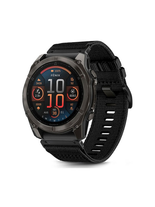 Techsuit Armband Rostfreier Stahl Schwarz (Garmin Fenix 3/3 HR/5X/5X Plus/6X/6X Pro/7X/7X Pro Solar)