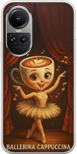 Гъвкав прозрачен силиконов калъф Brainrot Ballerina Cappuccina за Oppo Reno 10 5G