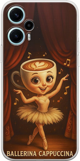Brainrot Ballerina Cappuccina Xiaomi Poco F5 5g Гъвкав TPU Прозрачен Силикон