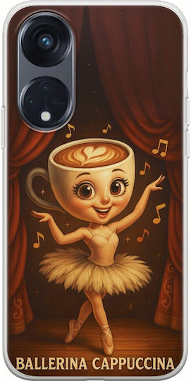 Brainrot Ballerina Cappuccina Oppo Reno 8τ 5g Гъвкав TPU Прозрачен Силикон