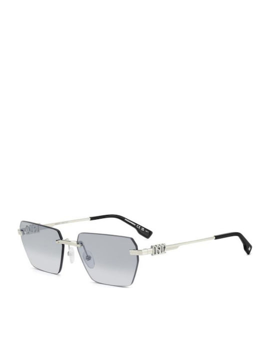 Dsquared2 Men's Sunglasses with Silver Metal Frame and Blue Mirror Lens D20102/S010/08