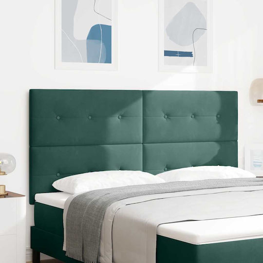 vidaXL Fabric Bed Headboard Dark Green 180x118cm