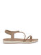 Women's Flat Sandals in Beige Color