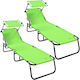 Vidaxl Folding Sunbeds 2 Pcs Hat Green Oxford Fabric 600d 56x190x81cm Green