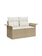 Zweisitziges Sofa Außenbereich Rattan mit Kissen 55x55x37cm