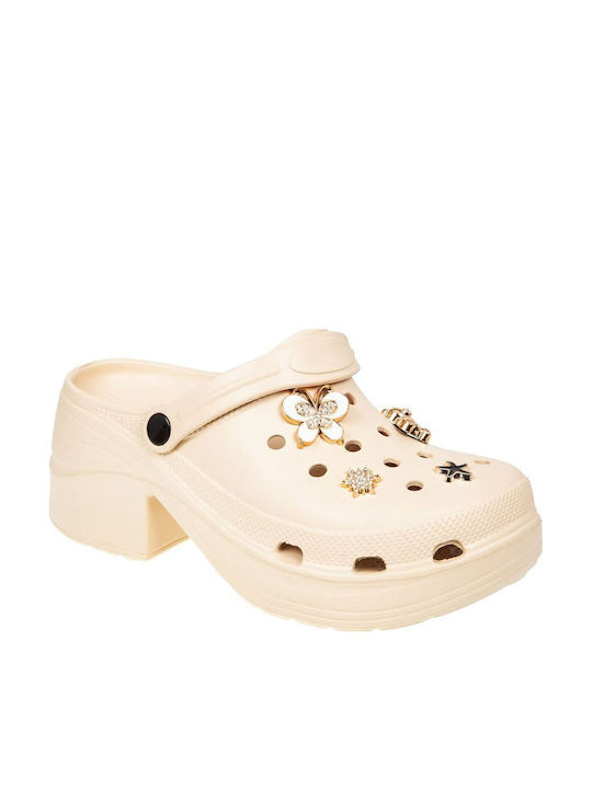 Adam's Shoes Γυναικεία Σαμπό Μπεζ