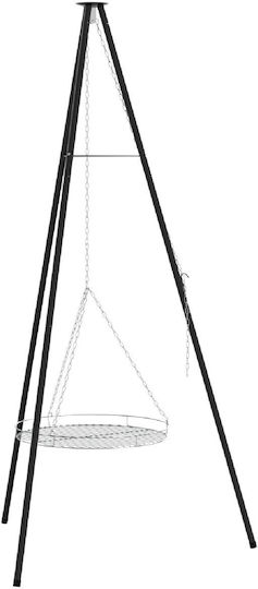 Vidaxl Camping Cooking Tripod Grill 170 Cm Steel Black