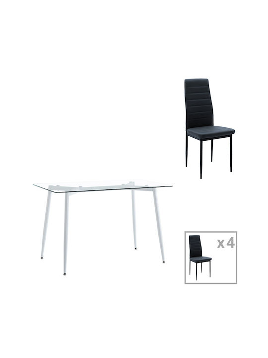 Τραπέζι Κουζίνας Quana-parker με 4 Καρέκλες 70x120εκ.