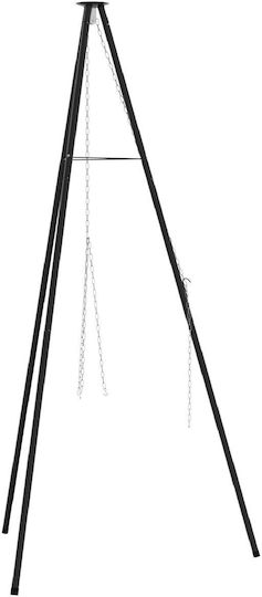 Vidaxl Cooking Tripod Over Fire 190 cm Height Steel Black