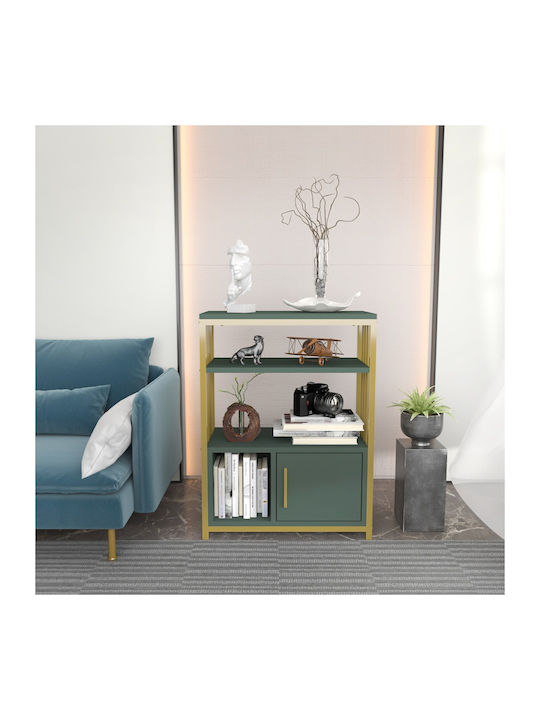 Bookcase Letos Green-Gold 60x29.6x80 cm