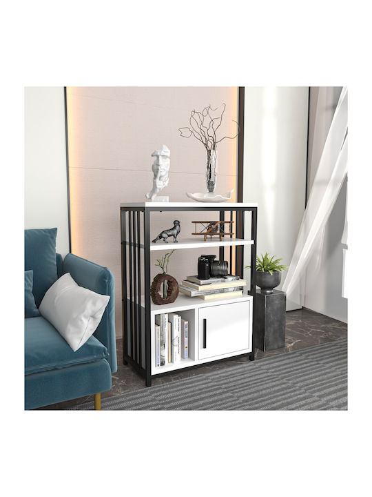 Βιβλιοθήκη Letos White-black 60x29.6x80εκ.