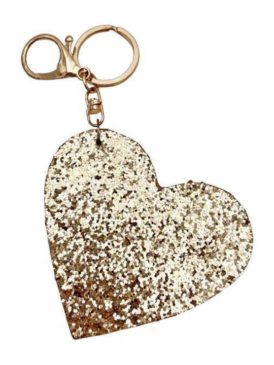 Heart Keychain Sparkle 22-10 Gold