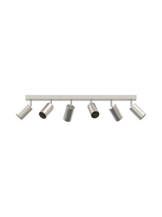 vidaXL Spot with 6 Lights and with Socket GU10 in Silver Color