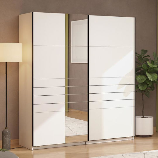 Двойна врата Плъзгащи се с огледало 200 Og 195x61x217см White Color Двойна врата Плъзгащи се с огледало 200 Og 195x61x217см White Color