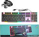 Justnote 10957 Gaming-Tastatur-Set mit RGB-Beleuchtung & Maus (Englisch US)
