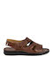Leder Herrensandalen in Tabac Braun Farbe