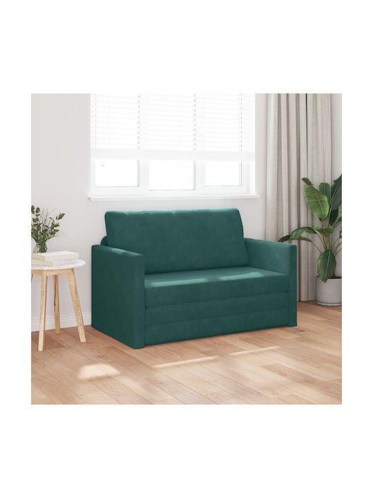 Zweisitzer Sofa Bett Samt Dunkelgrün 124x204x61cm