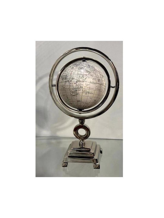 Metallischer Silber-Globus 15,20x38,10cm Metallischer Silber-Globus 15,20x38,10cm