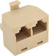 Vcom Ct253 Network Extender Connector From Rj-45 M To 2x Rj-45 F Beige
