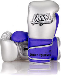 Danger Equipment Mănuși de Box din Piele pentru Competiție Argintiu Danger Equipment Mănuși de Box din Piele pentru Competiție Argintiu