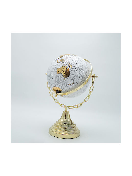 Erde Globus mit Durchmesser 20.3cm. Gold