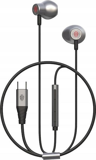 Nubia In-ear Handsfree Ακουστικά με Βύσμα USB-C Γκρι