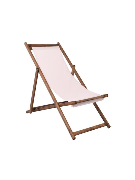 Liegestühle Holz Οξιά Καρυδί / Εκρού 56x100x80cm