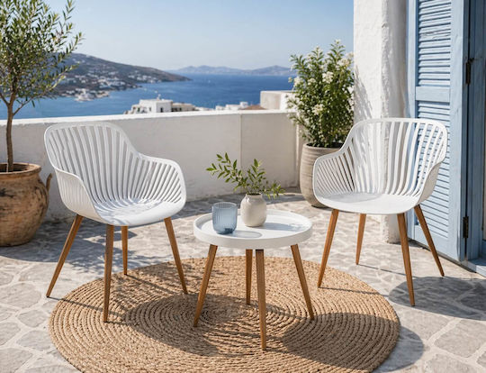 Raki Garten- und Outdoor-Möbelsets Typsatz Wohnzimmer 3 Stück Weiß
