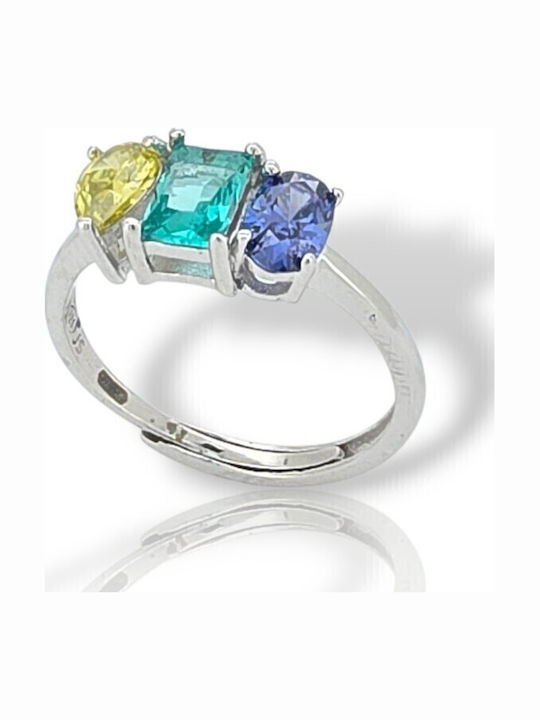 Mentzos Damen Ring mit Steinen aus Silber