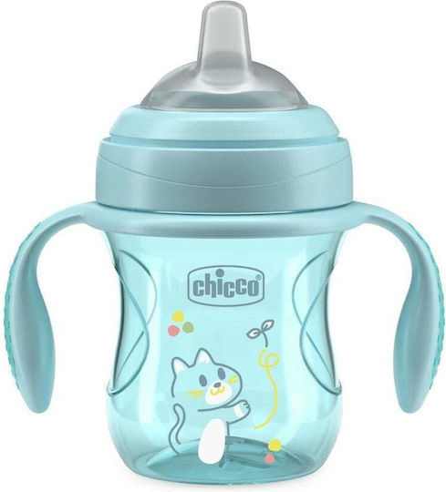 Chicco Training Cup Educational Sippy Cup Plastic with Handles Blue
