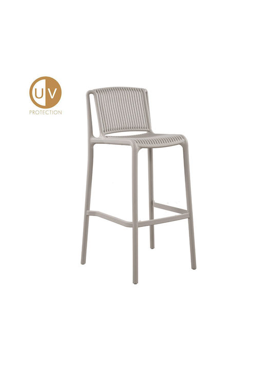 Bar Stool Made of Polypropylene Polly Light Gray 4 Pieces 41x47x100.5cm