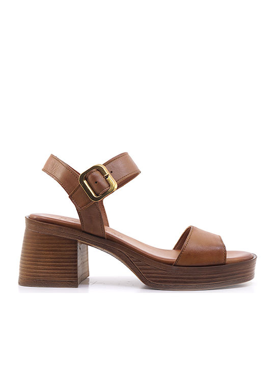 Ladyshoes Leather Sandals Tabac Brown
