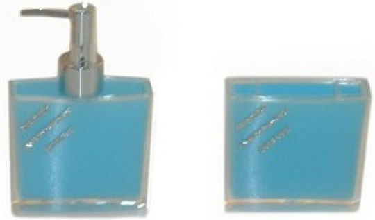 Eurocasa Eurocasa Glass Bathroom Accessory Set Light Blue