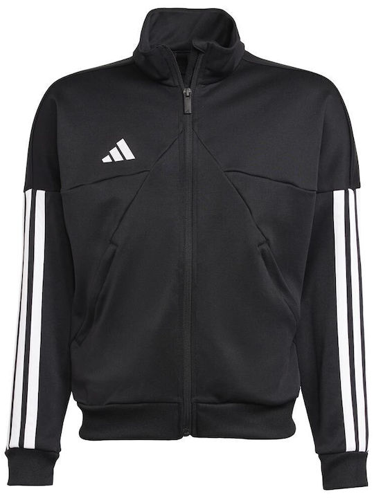 Αθλητική Παιδική Ζακέτα Βαμβακερή Μαύρη Tiro Track Top