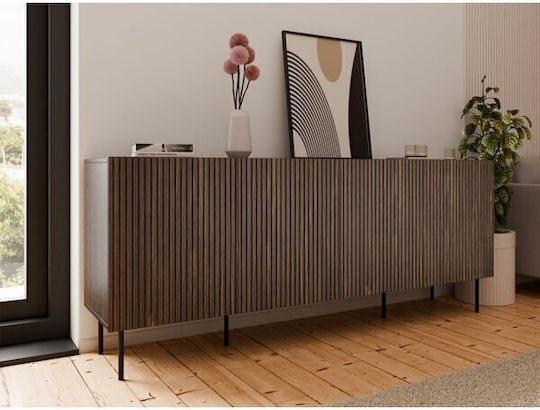 Bufet Dortivu 101 din Lemn & Metal Walnut, Black 201x42x81cm